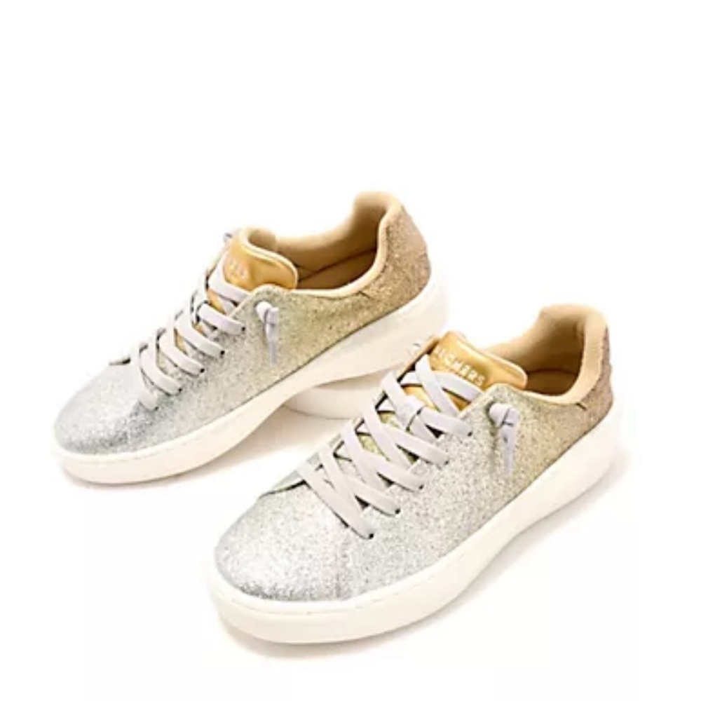 Skechers Glitter Women Casual Court Break Sneakers 8.5